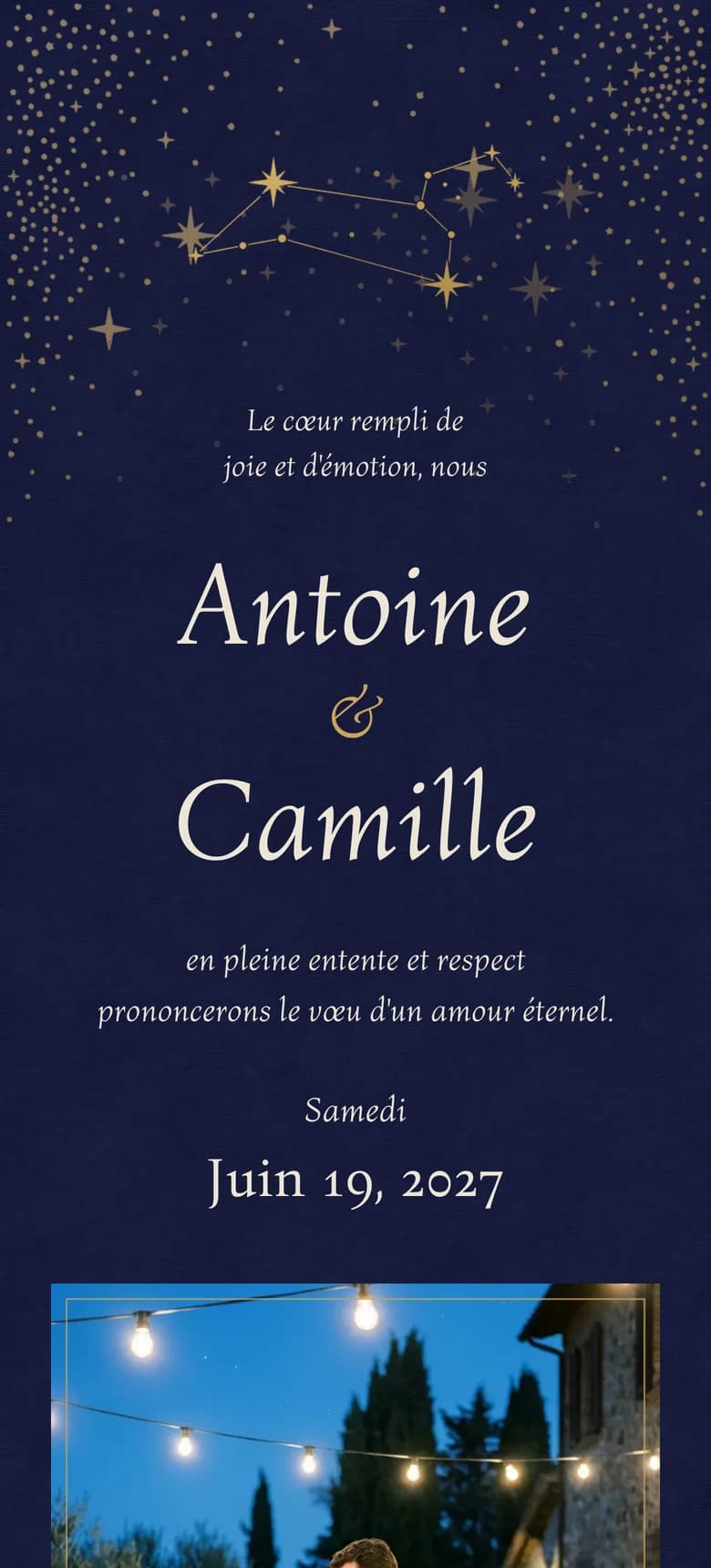 Aperçu du modèle d'invitation de mariage Celestial II