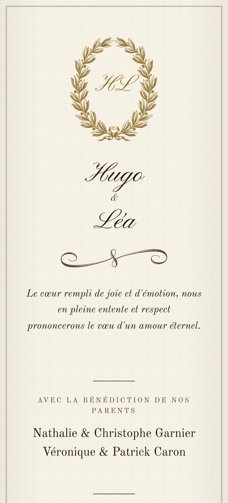 Aperçu du modèle d'invitation de mariage Vintage Elegance II