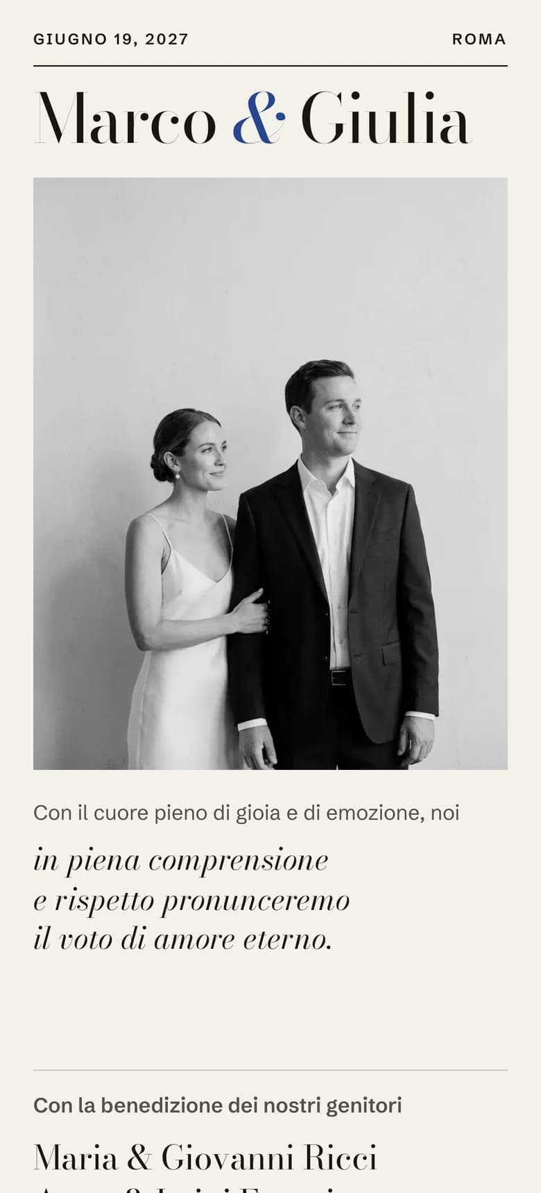 Anteprima del modello di invito di nozze Editorial Minimalist II