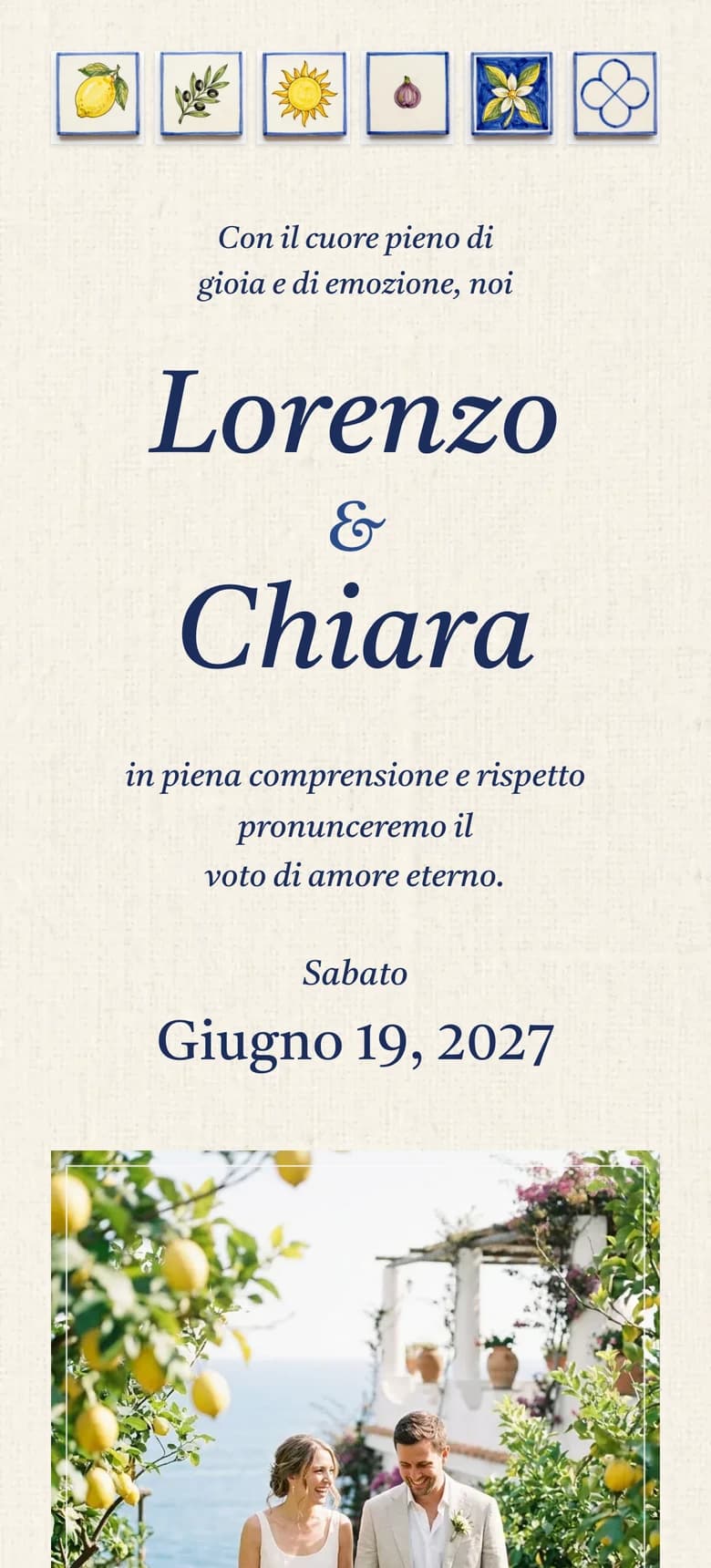 Anteprima del modello di invito di nozze Mediterraneo II