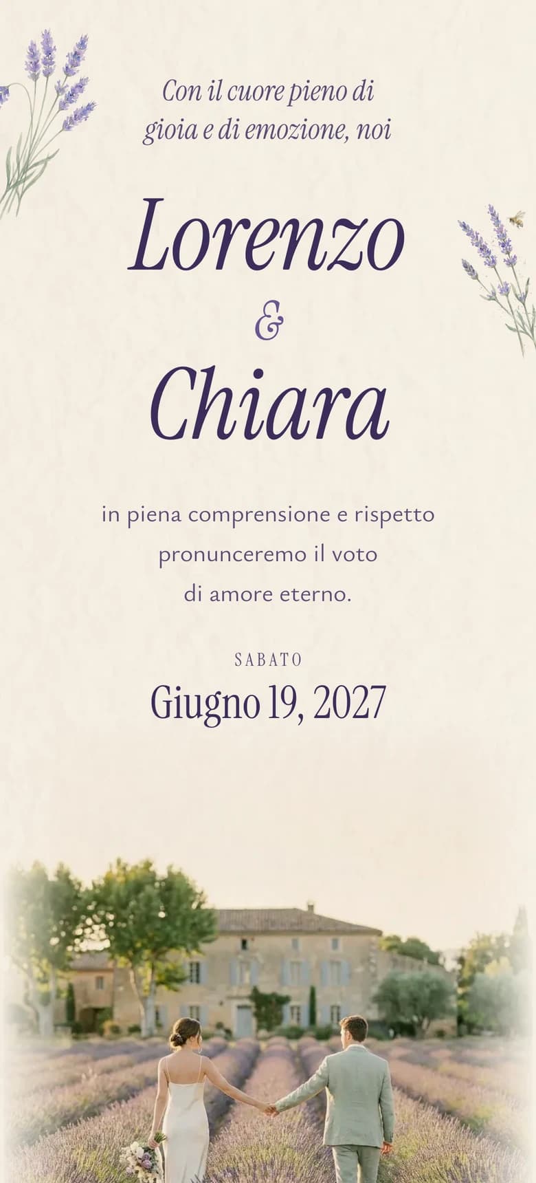 Anteprima del modello di invito di nozze Provencal Lavender II