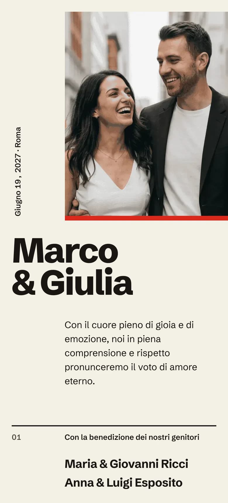 Anteprima del modello di invito di nozze Swiss Poster II