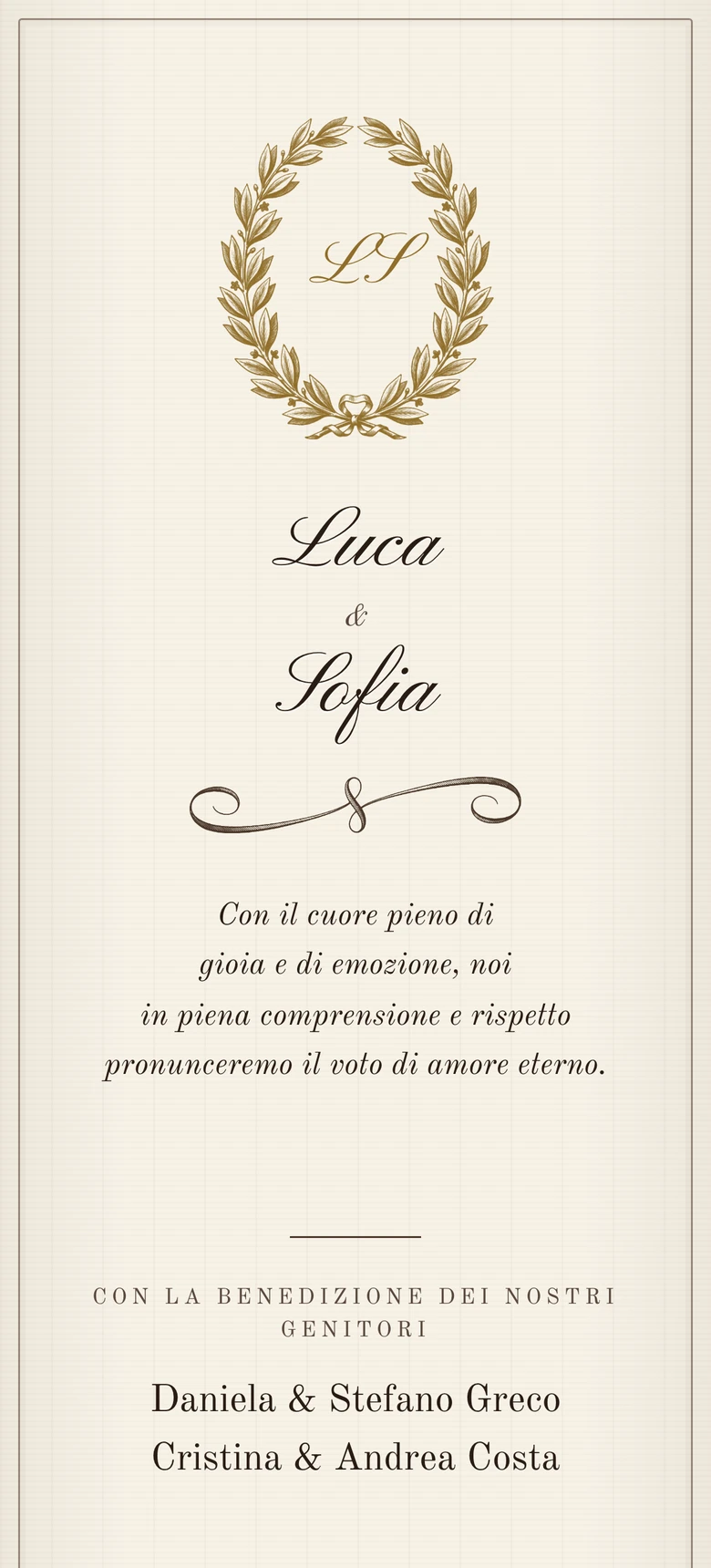 Anteprima del modello di invito di nozze Vintage Elegance II