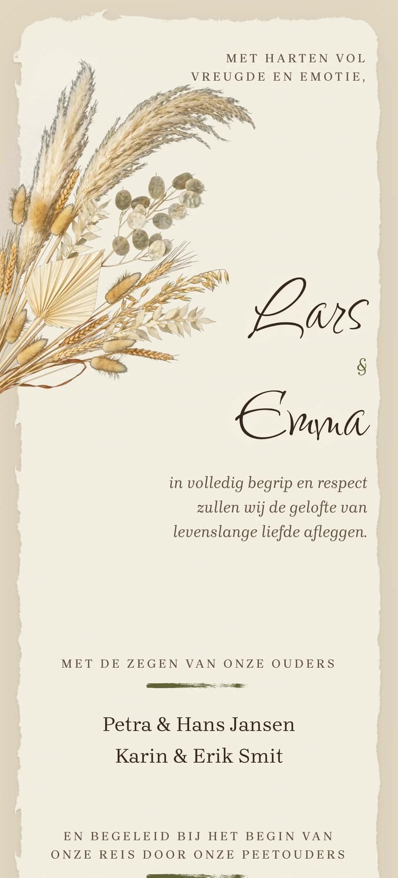 Voorbeeld van de trouwuitnodiging Rustic Bohemian II