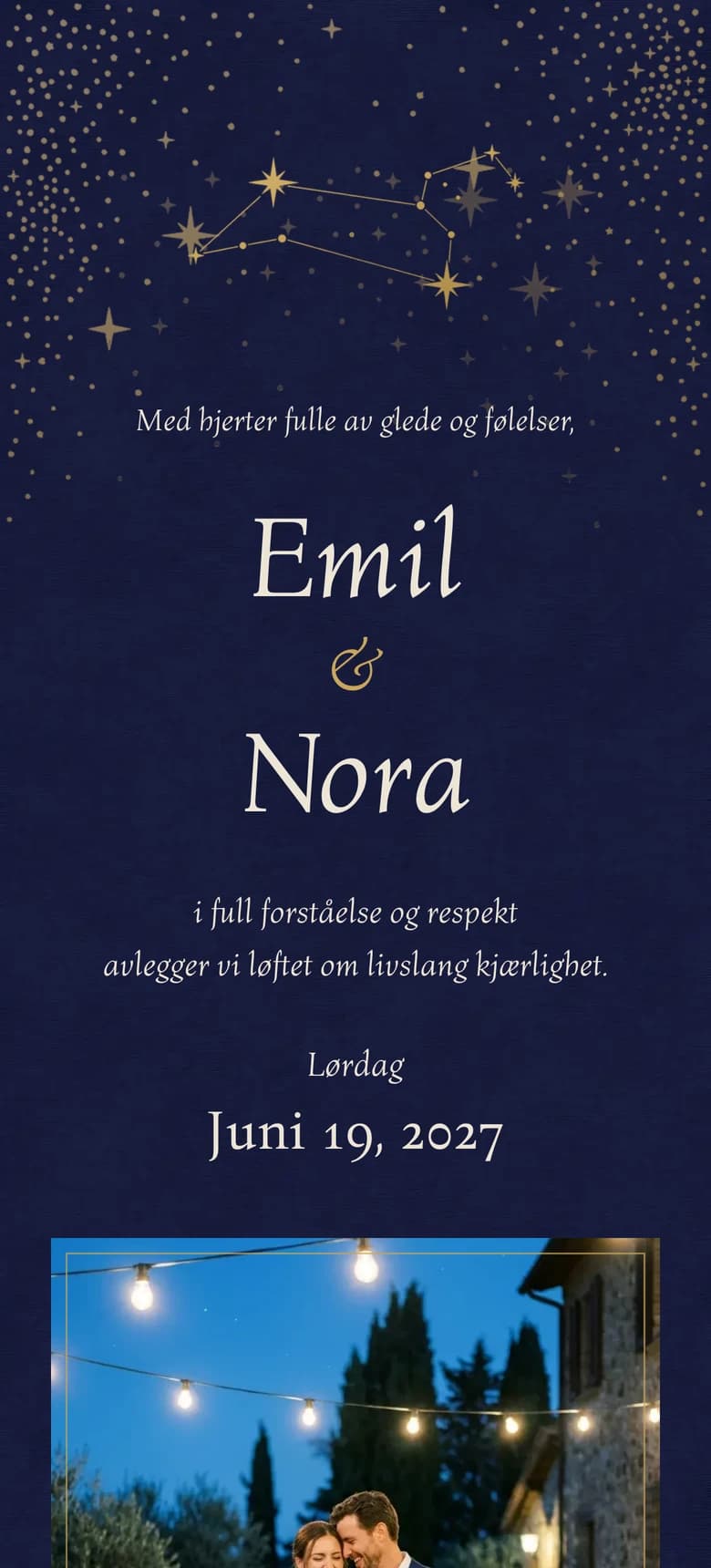 Forhåndsvisning av bryllupsinvitasjonen Celestial II