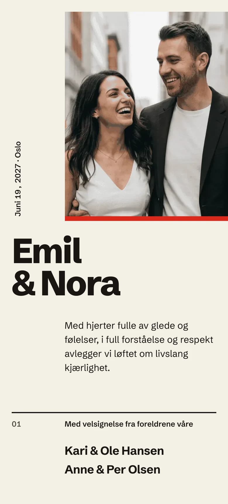 Forhåndsvisning av bryllupsinvitasjonen Swiss Poster II