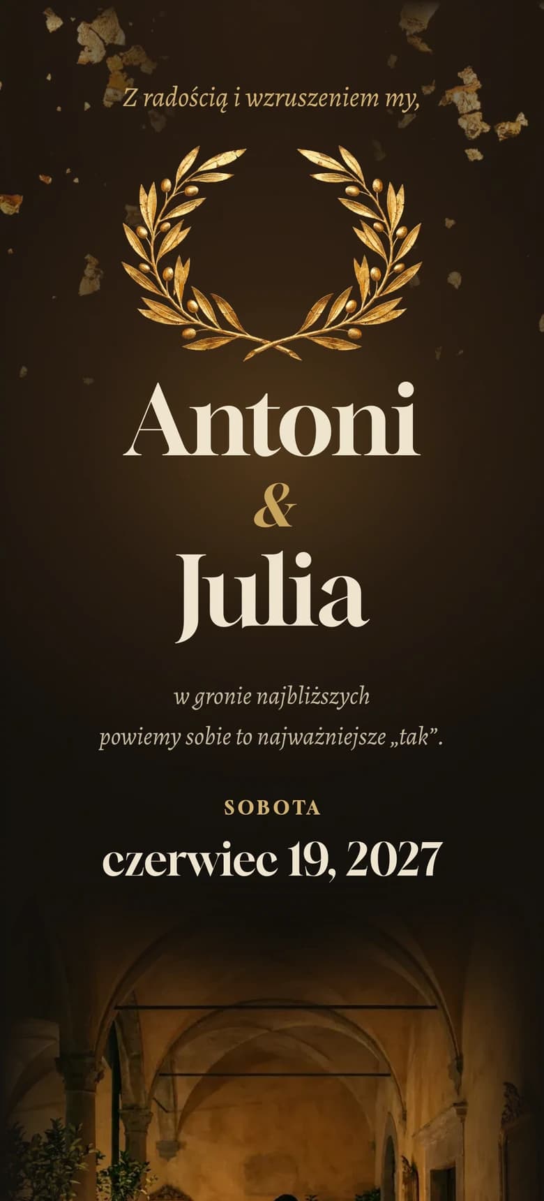 Podgląd szablonu zaproszenia ślubnego Aurelia II