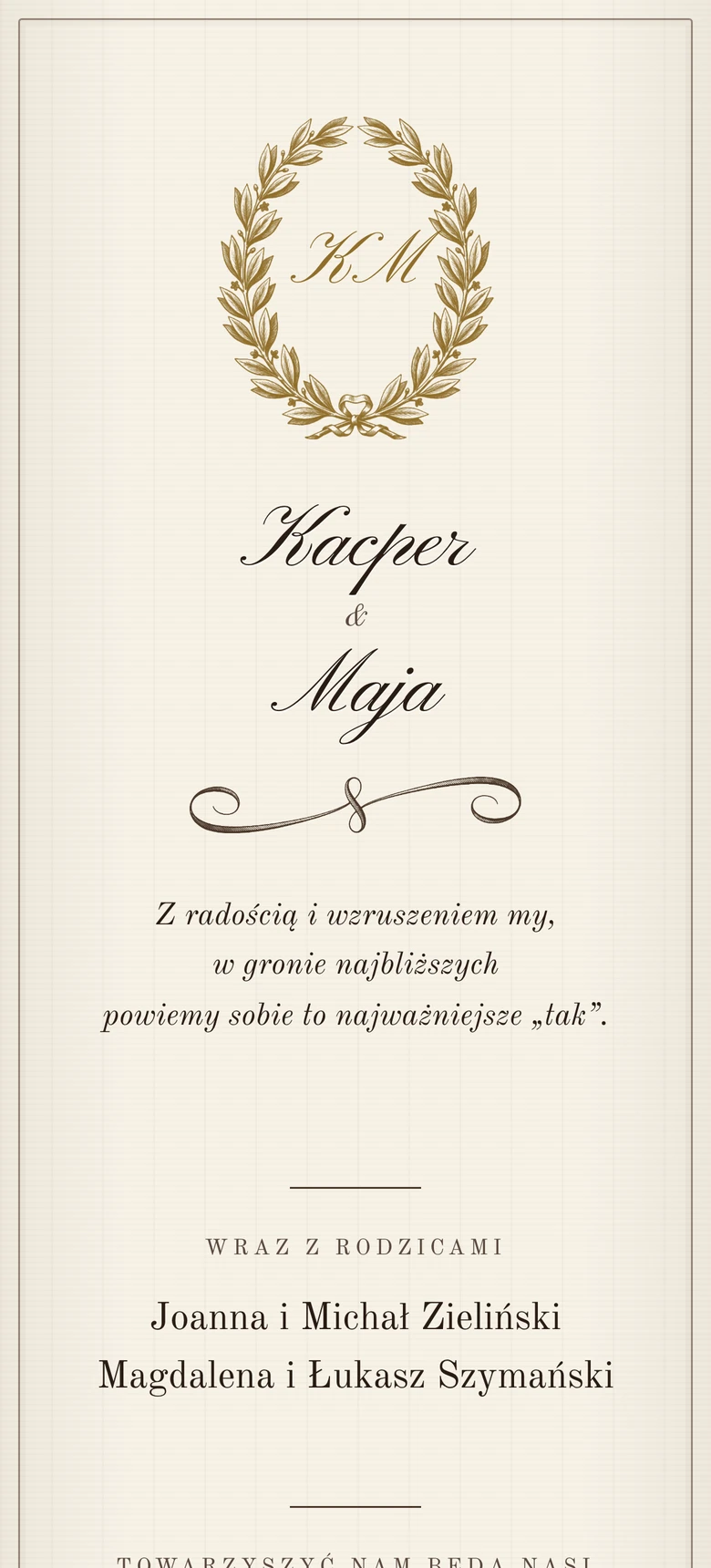 Podgląd szablonu zaproszenia ślubnego Vintage Elegance II