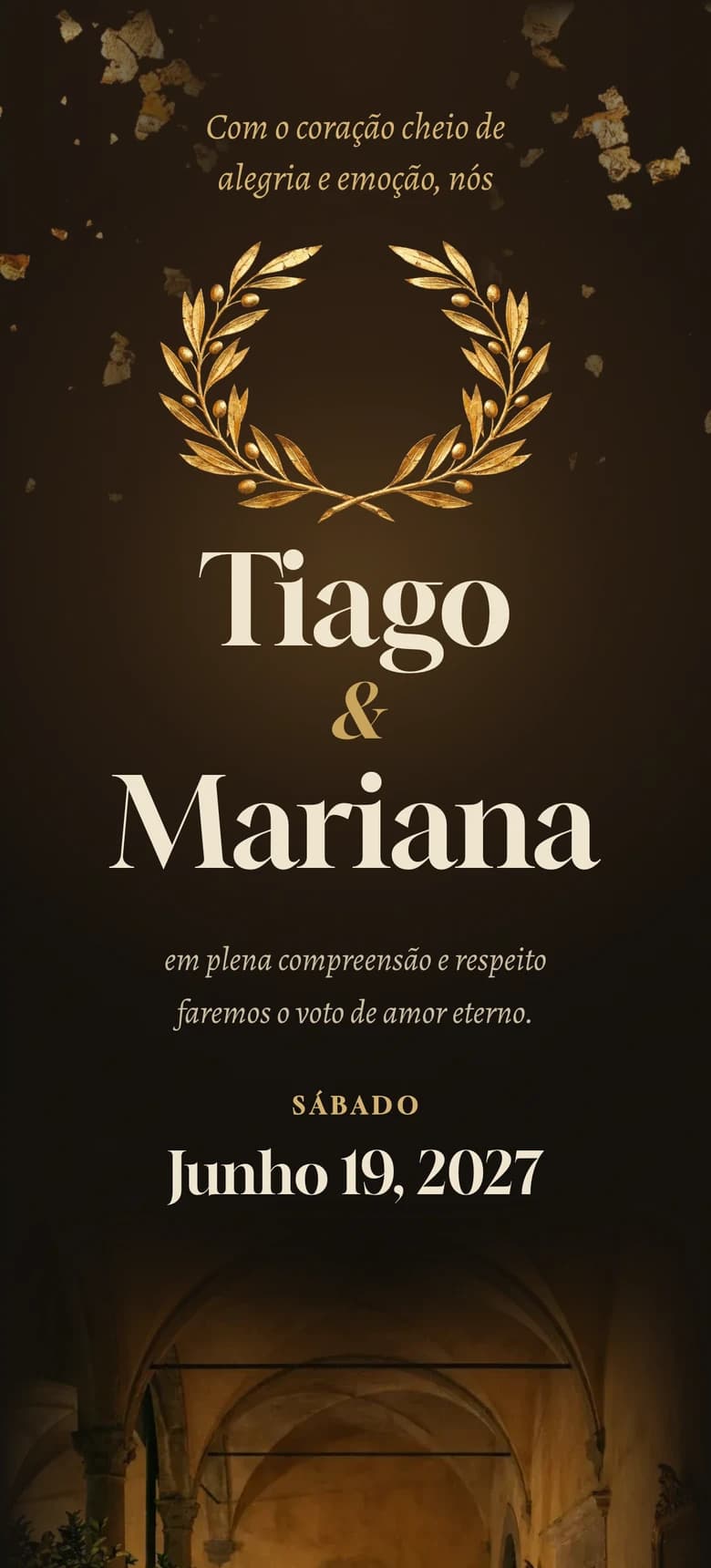Pré-visualização do modelo de convite de casamento Aurelia II