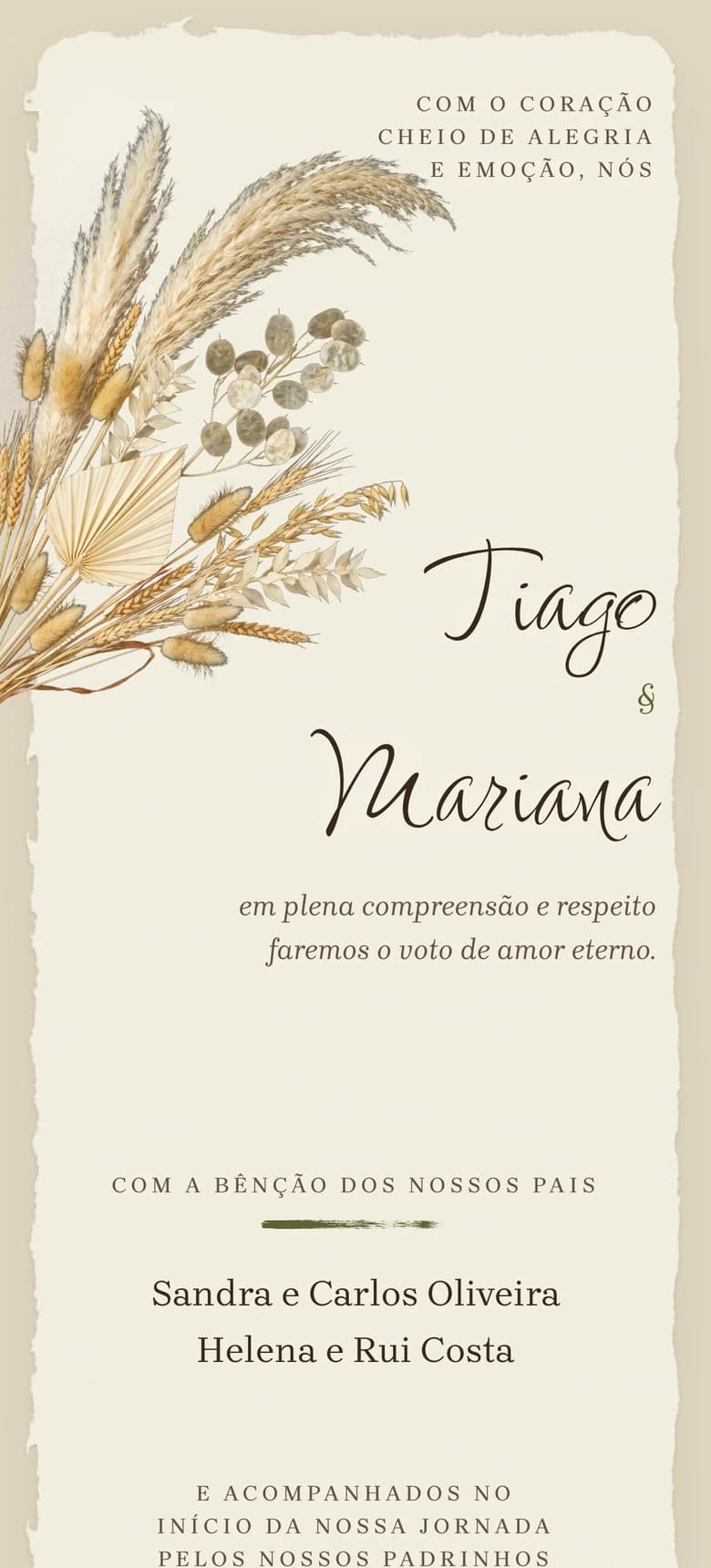 Pré-visualização do modelo de convite de casamento Rustic Bohemian II