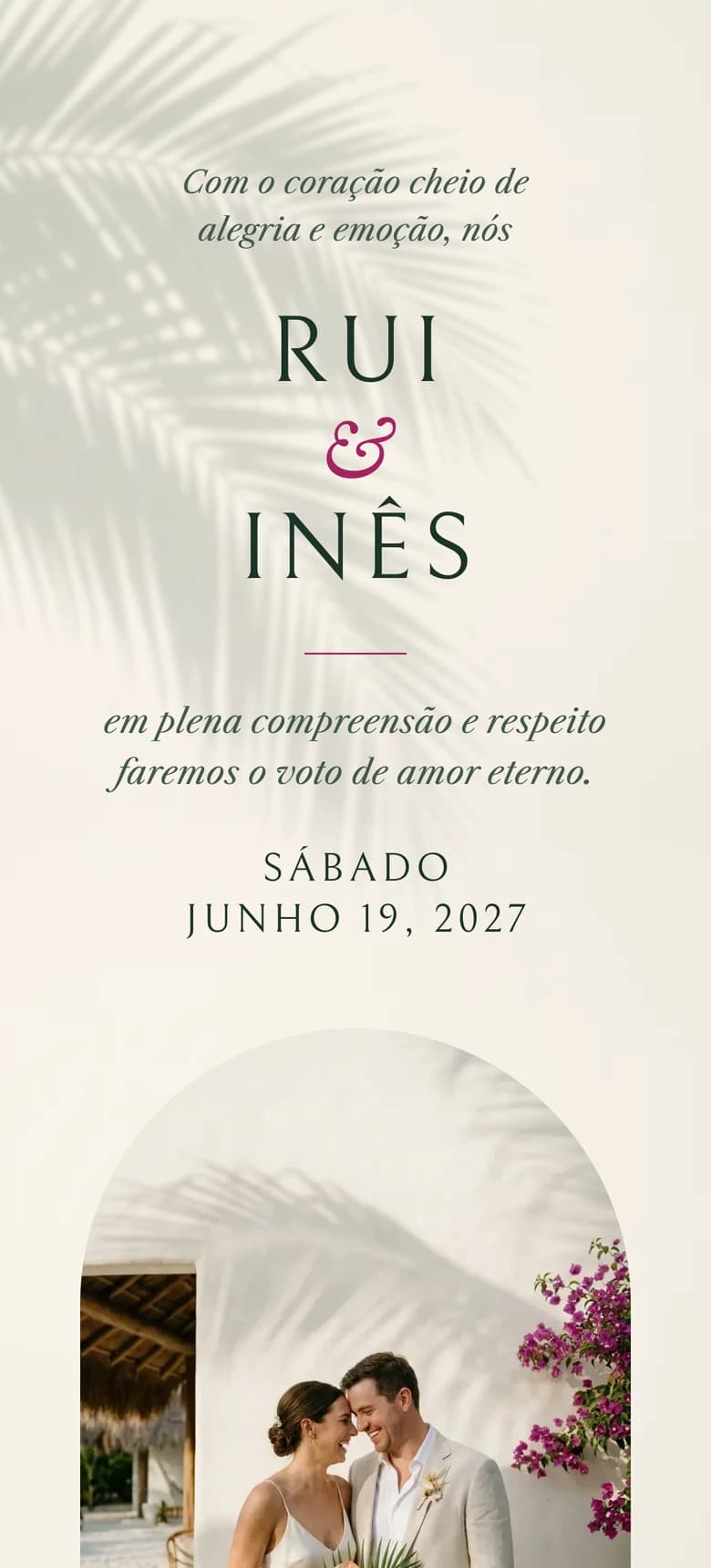 Pré-visualização do modelo de convite de casamento Tropical Beach II