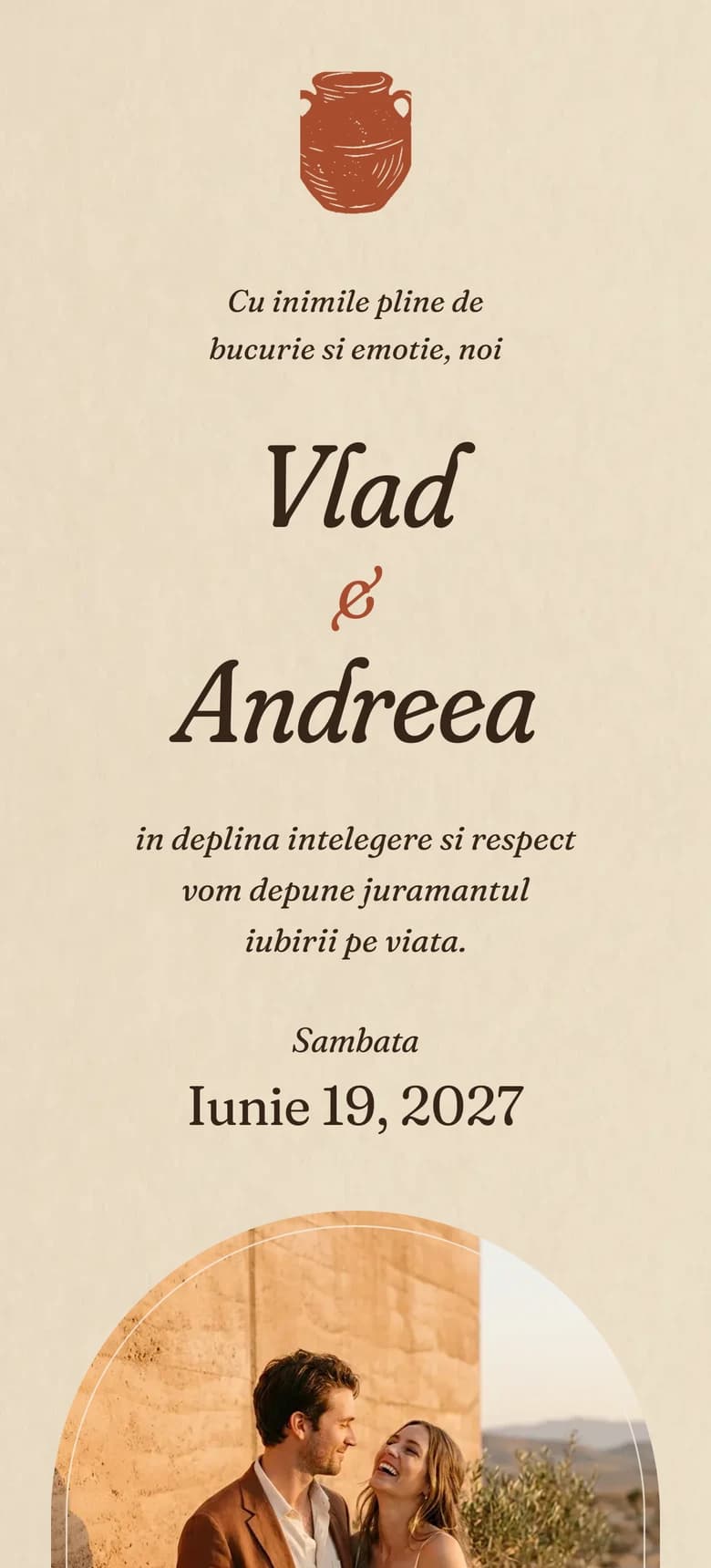 Previzualizare model invitatie nunta Boho Terracotta II