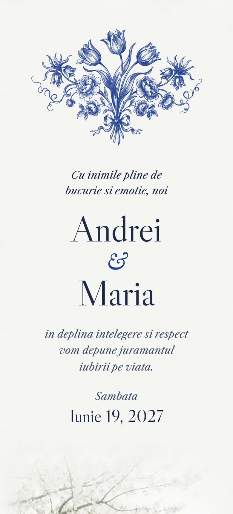 Previzualizare model invitatie nunta Delft Porcelain II