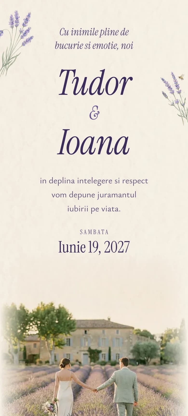 Previzualizare model invitatie nunta Provencal Lavender II