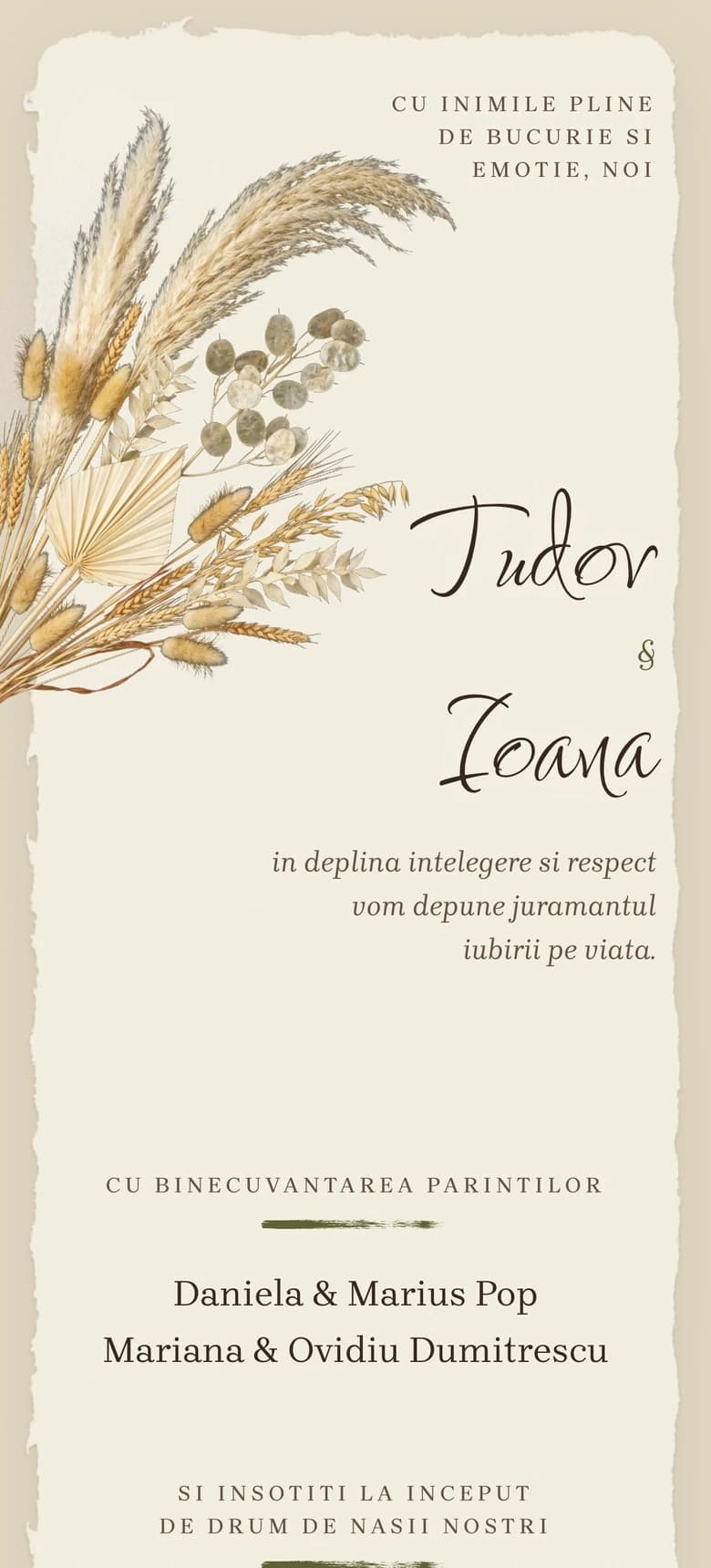 Previzualizare model invitatie nunta Rustic Bohemian II