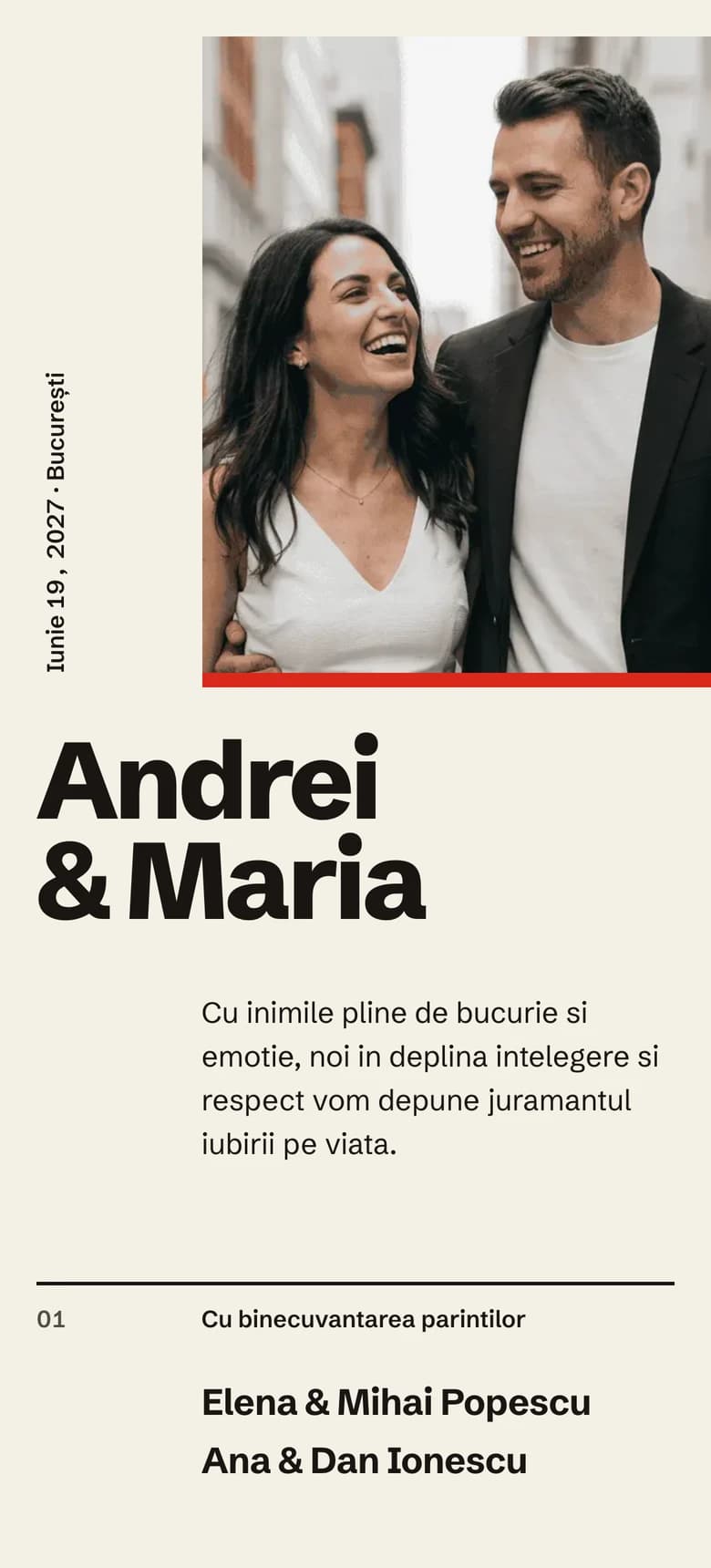 Previzualizare model invitatie nunta Swiss Poster II