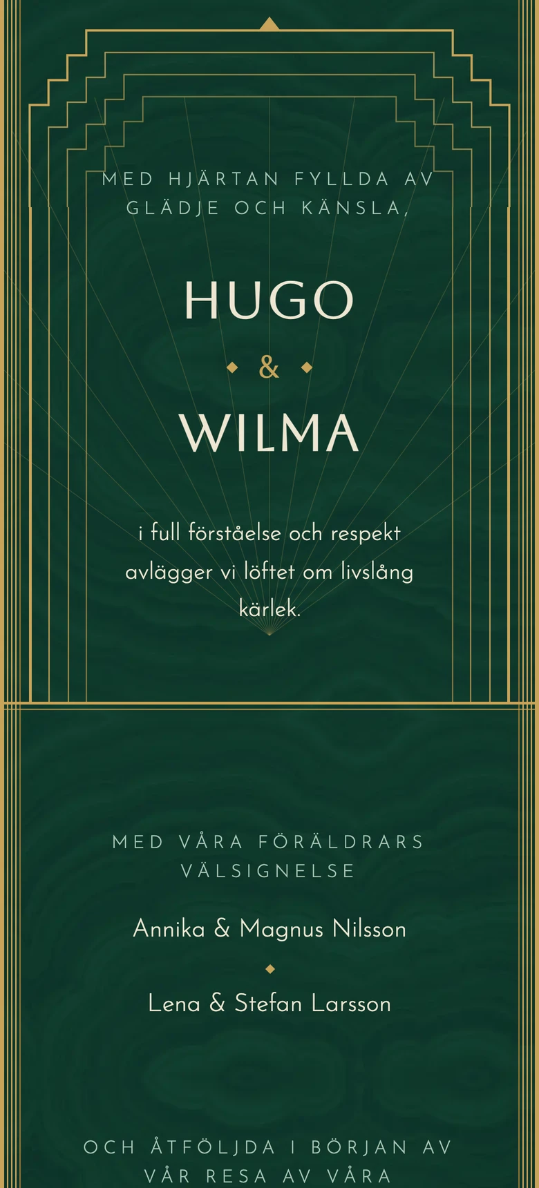 Förhandsvisning av bröllopsinbjudan Art Deco II
