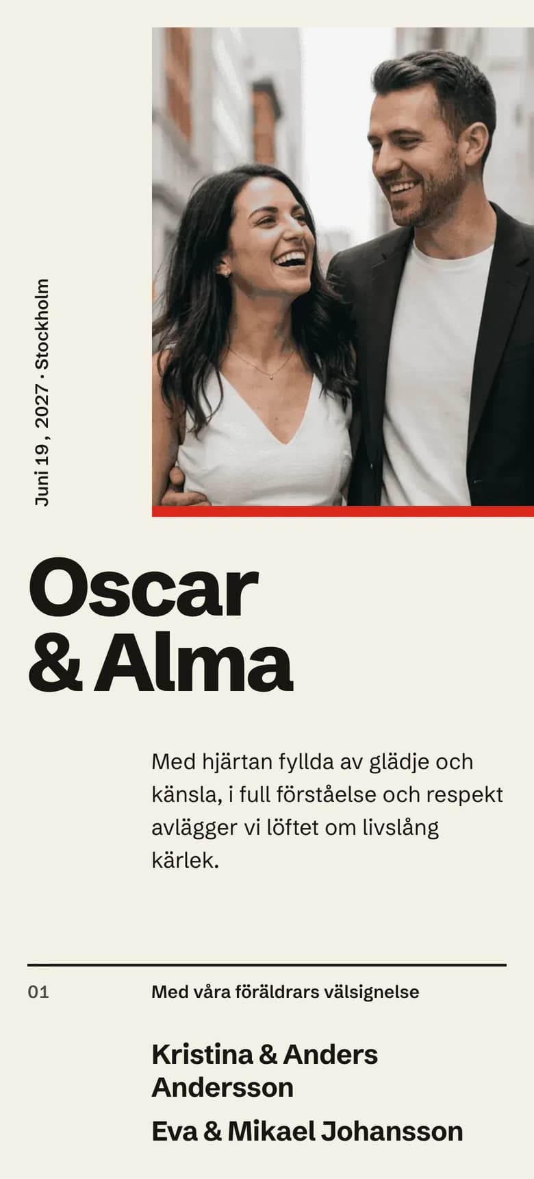 Förhandsvisning av bröllopsinbjudan Swiss Poster II